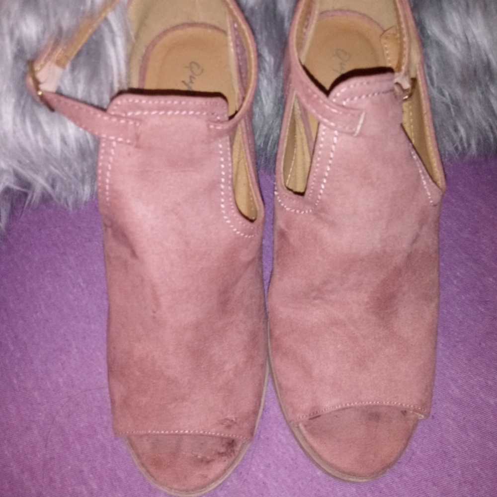 Blush Pink Chunky Heels